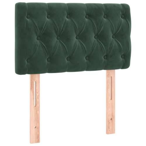 Box spring krevet s madracem tamnozeleni 80 x 200 cm baršunasti - Tamnozelena 80 x 200 cm Dizajn s gumbima Cijena
