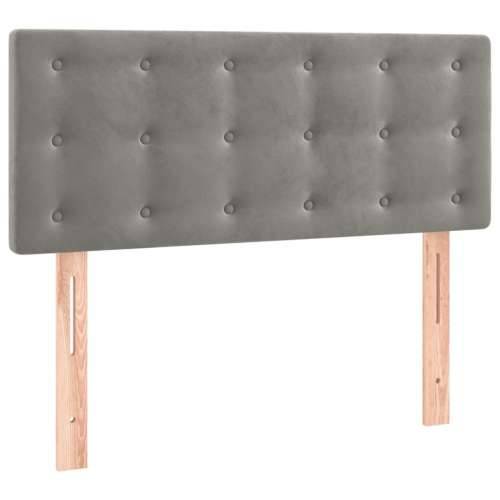 Box spring krevet s madracem svjetlosivi 80 x 200 cm baršunasti - Svjetlosiva 80 x 200 cm gumbi Cijena