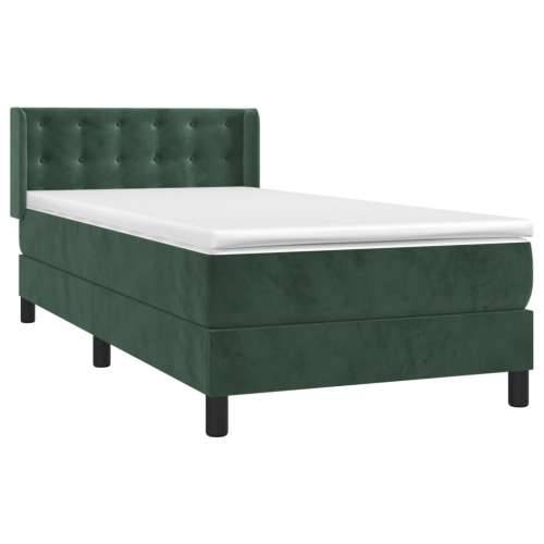 Box spring krevet s madracem tamnozeleni 80 x 200 cm baršunasti - Tamnozelena 80 x 200 cm gumbi Cijena