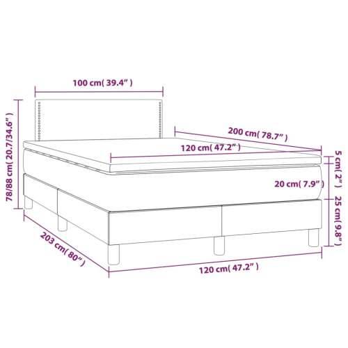 Krevet box spring s madracem LED svjetlosivi 120x200 cm baršun - Svjetlosiva 120 x 200 cm Obično s čavlima Cijena