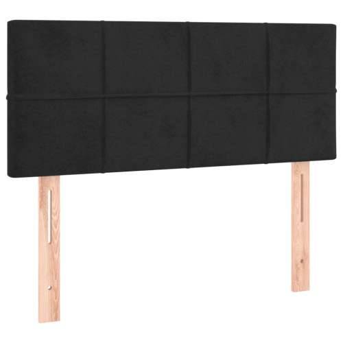 Krevet box spring s madracem LED crni 80 x 200 cm baršunasti - Crna 80 x 200 cm Blok s kvadratima Cijena