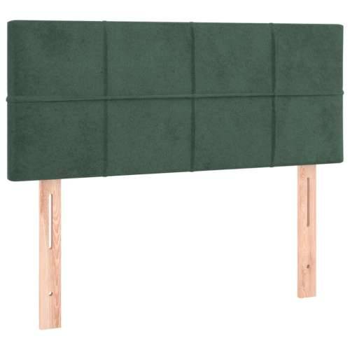 Krevet box spring s madracem LED tamnozeleni 80 x 200 cm baršun - Tamnozelena 80 x 200 cm Blok s kvadratima Cijena