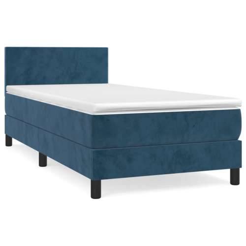 Box spring krevet s madracem tamnoplavi 80 x 200 cm baršunasti - Tamno plava 80 x 200 cm Gladak dizajn Cijena