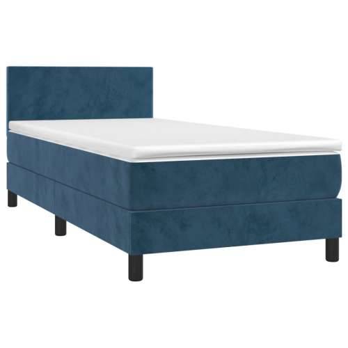 Box spring krevet s madracem tamnoplavi 80 x 200 cm baršunasti - Tamno plava 80 x 200 cm Gladak dizajn Cijena