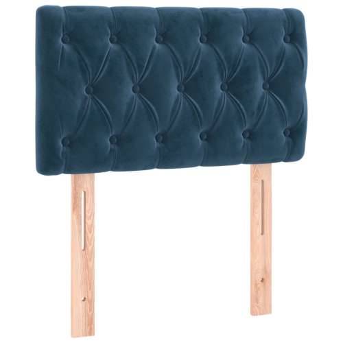 Krevet box spring s madracem LED tamnoplavi 80 x 200 cm baršun - Tamno plava 80 x 200 cm Dizajn s gumbima Cijena