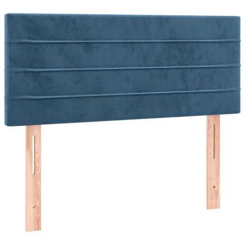 Box spring krevet s madracem tamnoplavi 80 x 200 cm baršunasti - Tamno plava 80 x 200 cm vodoravne pruge Cijena