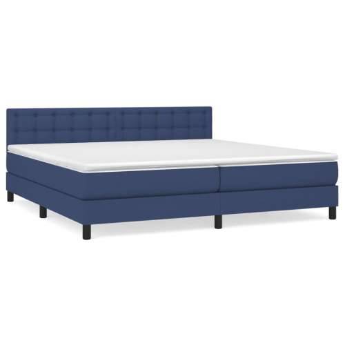 Krevet s oprugama i madracem plavi 200 x 200 cm od tkanine - Plava 200 x 200 cm gumbi Cijena