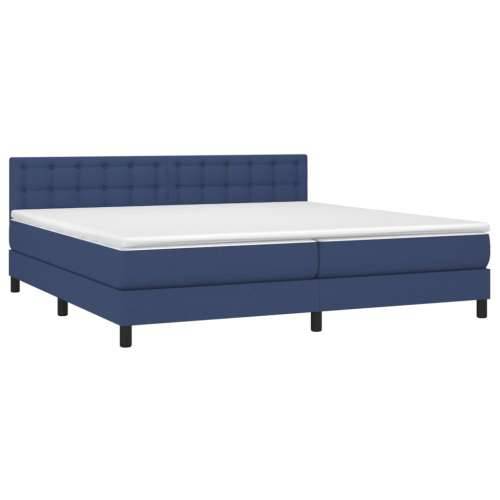 Krevet s oprugama i madracem plavi 200 x 200 cm od tkanine - Plava 200 x 200 cm gumbi Cijena