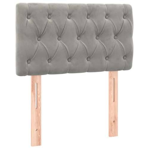 Box spring krevet s madracem svjetlosivi 80 x 200 cm baršunasti - Svjetlosiva 80 x 200 cm Dizajn s gumbima Cijena