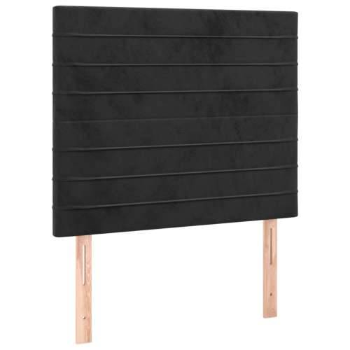 Box spring krevet s madracem crni 90x190 cm baršunasti - Crna 90 x 190 cm vodoravne pruge Cijena