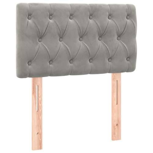 Krevet box spring s madracem LED svjetlosivi 80x200 cm baršun - Svjetlosiva 80 x 200 cm Dizajn s gumbima Cijena