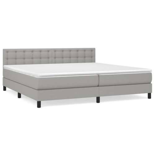 Krevet s oprugama i madracem svjetlosivi 200 x 200cm od tkanine - Svjetlosiva 200 x 200 cm gumbi Cijena