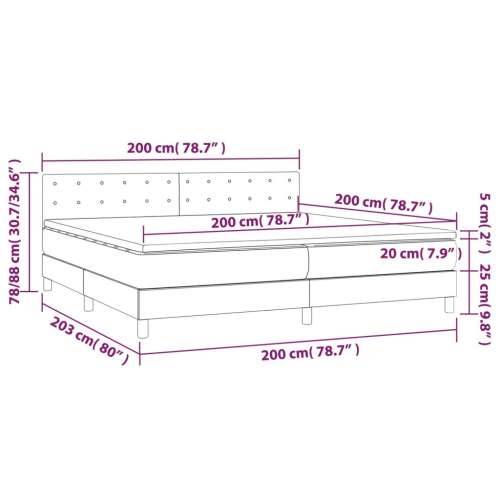 Krevet s oprugama i madracem svjetlosivi 200 x 200cm od tkanine - Svjetlosiva 200 x 200 cm gumbi Cijena