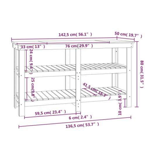 Radni stol sivi 142,5 x 50 x 80 cm od masivne borovine Cijena