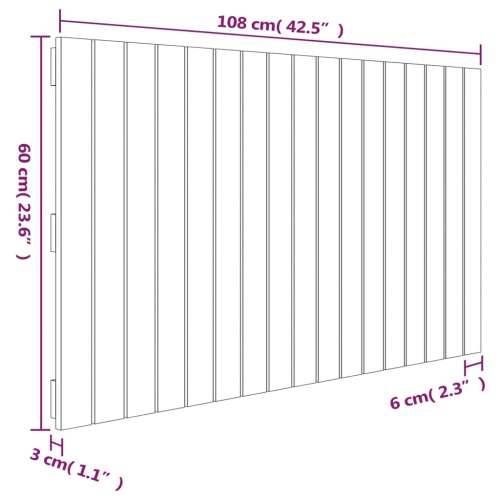 Zidno uzglavlje sivo 108 x 3 x 60 cm od masivne borovine - Siva 108 x 60 cm 1 Cijena