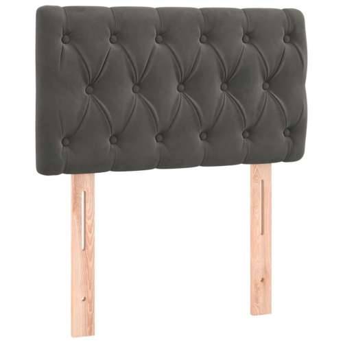 Box spring krevet s madracem tamnosivi 80 x 200 cm baršunasti - Tamno siva 80 x 200 cm Dizajn s gumbima Cijena