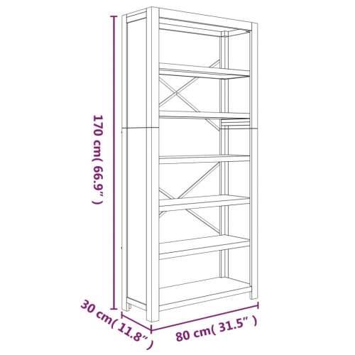 Polica za knjige sa 6 razina 80x30x170 cm masivno drvo bagrema - 1 170 cm Cijena