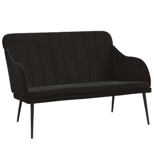 Klupa crna 110 x 76 x 80 cm baršunasta - Crna Cijena