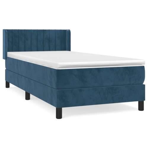 Box spring krevet s madracem tamnoplavi 80 x 200 cm baršunasti - Tamno plava 80 x 200 cm Okomite pruge Cijena