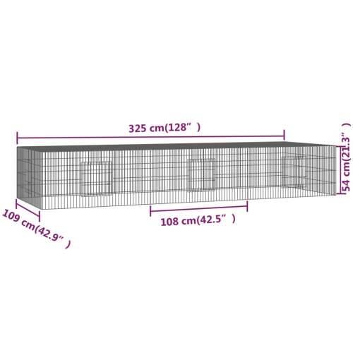 Kavez za zečeve s 3 panela 325x109x54 cm od pocinčanog željeza - 325 x 109 x 54 cm Cijena