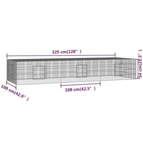 Kavez za zečeve s 3 panela 325x109x54 cm od pocinčanog željeza Cijena