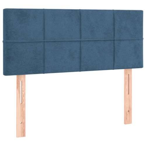 Box spring krevet s madracem tamnoplavi 90x190 cm baršunasti Tamno plava 90 x 190 cm Blok s kvadratima Cijena