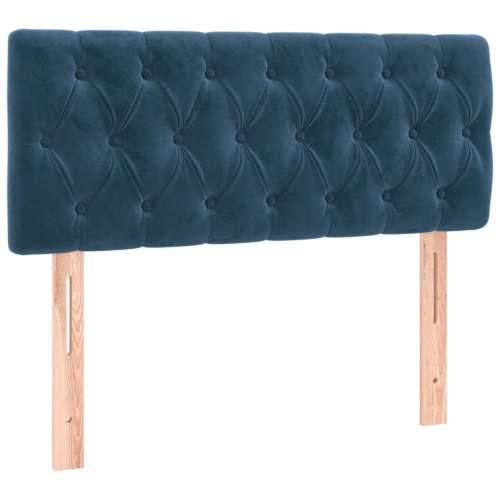 Box spring krevet s madracem tamnoplavi 90x190 cm baršunasti Tamno plava 90 x 190 cm Dizajn s gumbima Cijena