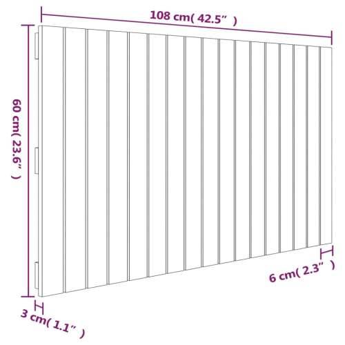 Zidno uzglavlje crni 108 x 3 x 60 cm od masivne borovine - Crna 108 x 60 cm 1 Cijena