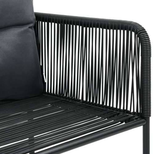 Vrtna garnitura - 5-dijelni vrtni blagovaonski set crni  - Dužina stola 160 cm 4 Cijena