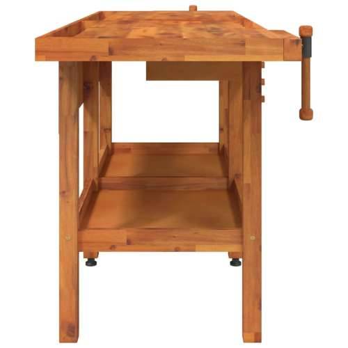 Radni stol s ladicama i škripcima 192x62x83 cm od drva bagrema Cijena