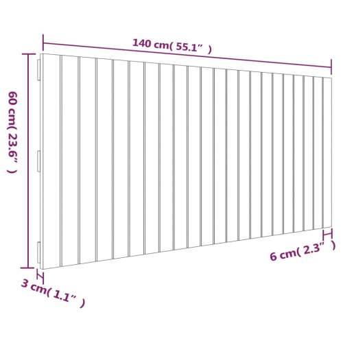 Zidno uzglavlje bijelo 140x3x60 cm od masivne borovine - Bijela 140 x 60 cm 1 Cijena