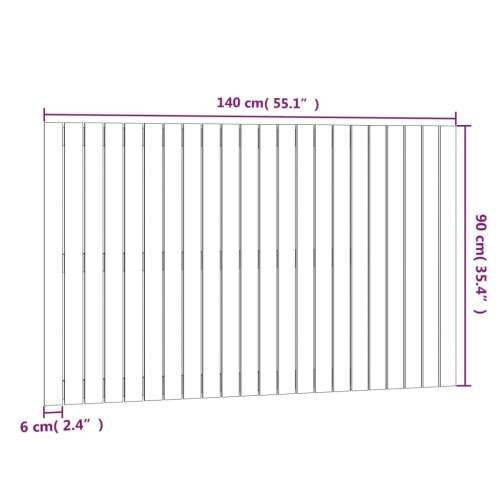 Zidno uzglavlje bijelo 140x3x90 cm od masivne borovine - Bijela 140 x 90 cm 1 Cijena