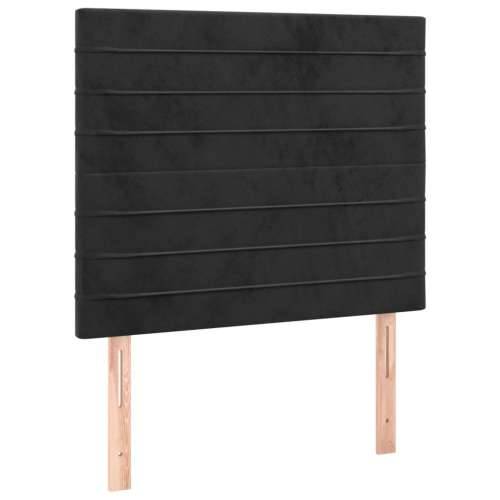 Box spring krevet s madracem crni 90x200 cm baršunasti - Crna 90 x 200 cm vodoravne pruge Cijena