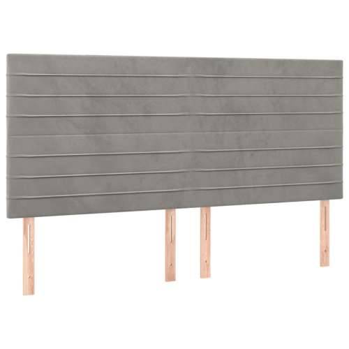 Krevet s oprugama i madracem svjetlosivi 180x200 cm baršunasti - Svjetlosiva 180 x 200 cm vodoravne pruge Cijena