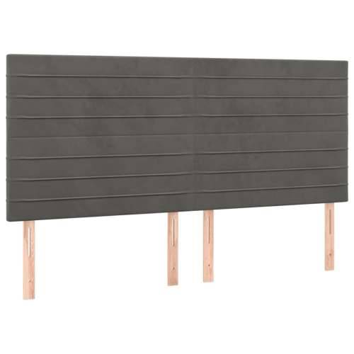 Krevet s oprugama i madracem tamnosivi 180x200 cm baršunasti - Tamno siva 180 x 200 cm vodoravne pruge Cijena