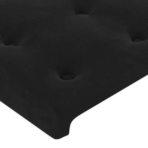 Krevet box spring s madracem LED crni 90x190 cm baršun - Crna 90 x 190 cm gumbi Cijena