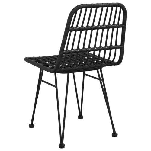 Vrtne stolice 2 kom crne 48 x 62 x 84 cm od PE ratana Cijena