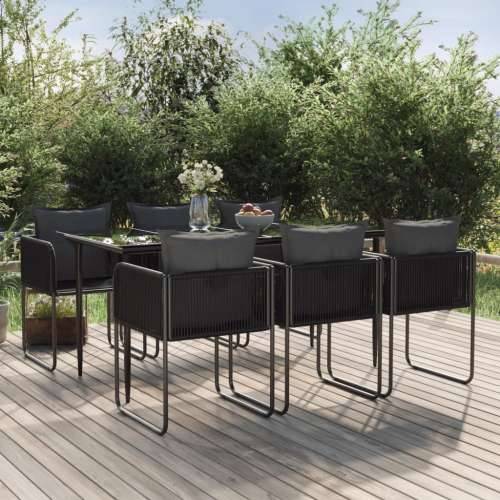 Vrtna garnitura - 7-dijelni vrtni blagovaonski set crni  - Dužina stola 160 cm 6 Cijena