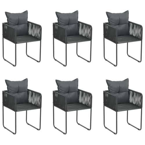 Vrtna garnitura - 7-dijelni vrtni blagovaonski set crni  - Dužina stola 160 cm 6 Cijena