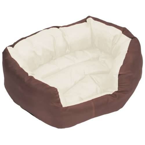 Dvostrani perivi jastuk za pse smeđi i krem 65 x 50 x 20 cm Cijena