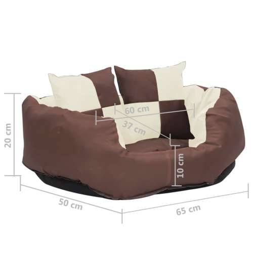 Dvostrani perivi jastuk za pse smeđi i krem 65 x 50 x 20 cm Cijena
