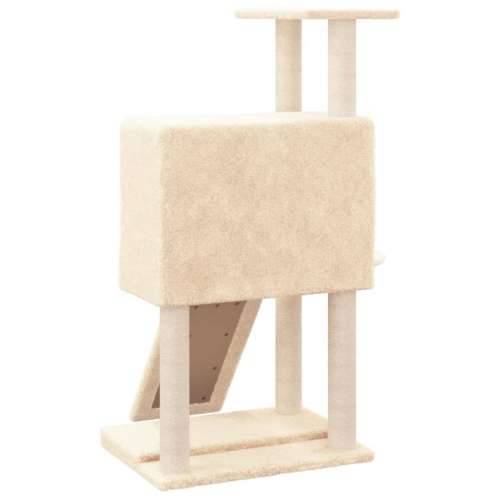 Penjalica za mačke - Kuća za mačke - Grebalica sa stupovima za grebanje krem 96 cm - Krema Cijena