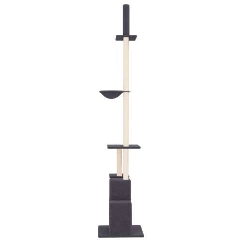Penjalica za mačke - Kuća za mačke - Grebalica od poda do stropa tamnosiva 250,5 - 276,5 cm - Tamno siva Cijena