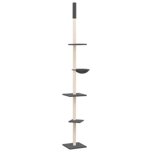 Penjalica za mačke - Kuća za mačke - Grebalica od poda do stropa tamnosiva 263,5 - 289,5 cm - Tamno siva Cijena