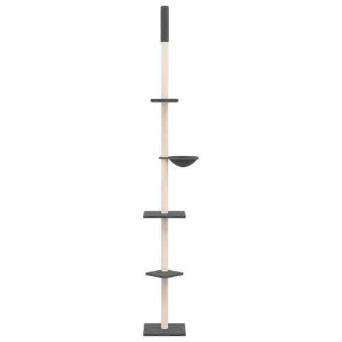 Penjalica za mačke - Kuća za mačke - Grebalica od poda do stropa tamnosiva 263,5 - 289,5 cm - Tamno siva Cijena