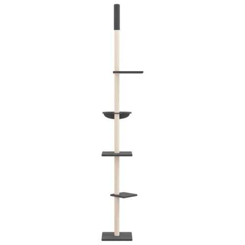Penjalica za mačke - Kuća za mačke - Grebalica od poda do stropa tamnosiva 263,5 - 289,5 cm - Tamno siva Cijena