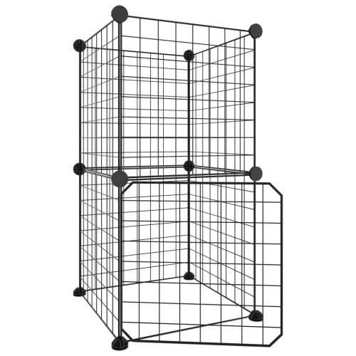 Kavez za ljubimce s 8 panela i vratima crni 35 x 35 cm čelični Cijena