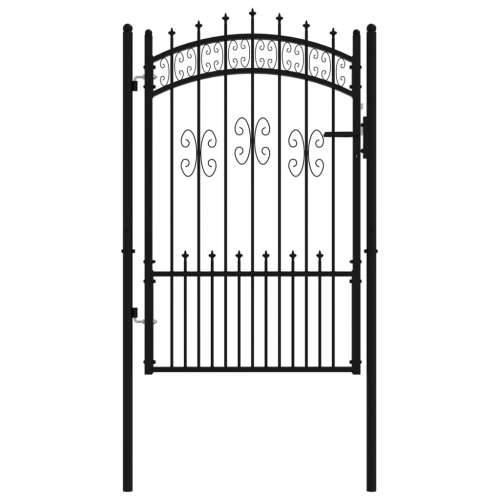 Vrata za ogradu sa šiljcima crna 103 x 200 cm čelična Cijena