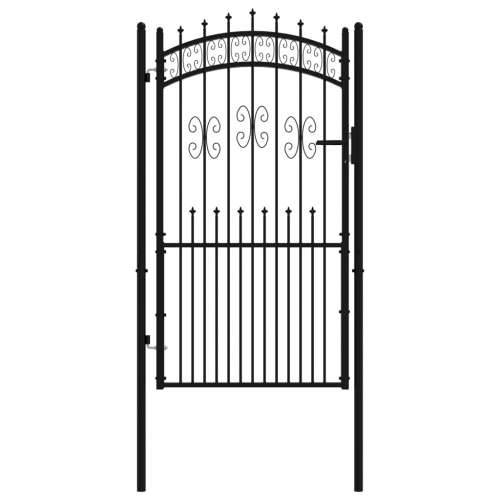 Vrata za ogradu sa šiljcima crna 103x225 cm čelična Cijena