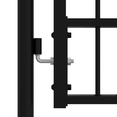 Vrata za ogradu sa šiljcima crna 406x120 cm čelična Cijena